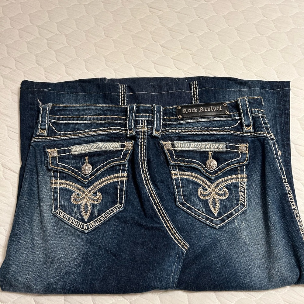 Upcycled Rock Revival Jean Skirt